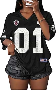 SHENHE Women's Oversized Y2k Jersey Shirt Hip Hop Streetwear